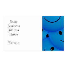 Fun Cool Happy Blue Smiley Faces Business Cards