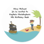 Fun cute boy's pirate birthday party stickers
