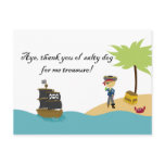 Fun cute boy's pirate thank you postcard