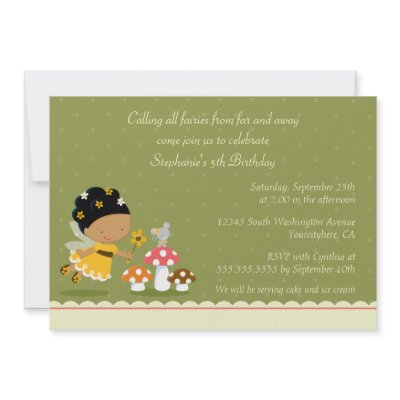 Fun cute fairy girl's birthday party invitation by Jamene