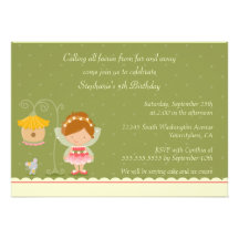 Fun cute fairy girl's birthday party invitation