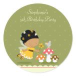 Fun cute fairy girl's birthday party stickers