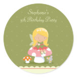Fun cute fairy girl's birthday party stickers