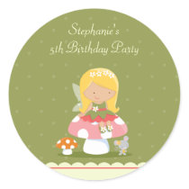 Fun cute fairy girl's birthday party stickers