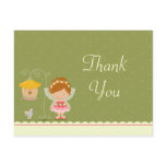 Fun cute fairy girl's birthday thank you postcard