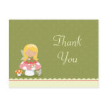 Fun cute fairy girl's birthday thank you postcard