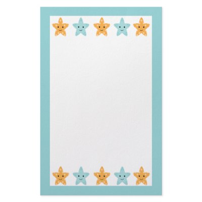 Fun cute under the sea starfish stationery paper by Jamene