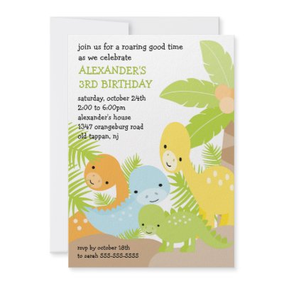 Fun Dinosaurs Birthday Invitation by celebrateitinvites