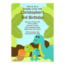 Fun Dinosaurs Birthday Party Invitation