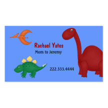 Fun Dinosaurs Mommy Card Business Card Template