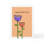 Fun Doodle Flowers orange purple Mother's Day Card