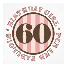 Fun & Fabulous 60th Birthday Gifts Custom Invitations