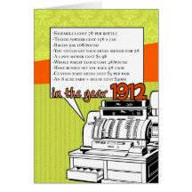 Fun Facts Birthday – Cost of Living in 1912 Card