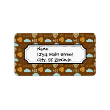 Fun Fall Harvest with Leafs and Cloud Pattern Address Label