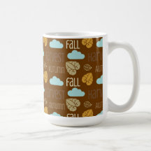 Fun Fall Harvest with Leafs and Cloud Pattern Coffee Mugs
