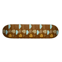 Fun Fall Harvest with Leafs and Cloud Pattern Custom Skateboard