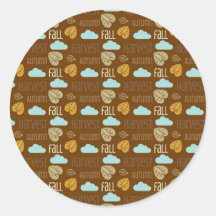 Fun Fall Harvest with Leafs and Cloud Pattern Stickers