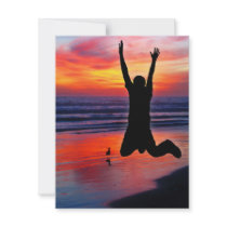 Fun Father's Day Beach Jump Personalized Invites