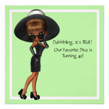 Fun Favourite Diva Womans 40th Birthday Party Invite