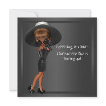 Fun Favourite Diva Womans Black 40th Birthday Part Custom Announcement