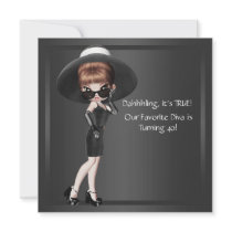 Fun Favourite Diva Womans Black 40th Birthday Part Personalized Announcements