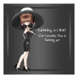 Fun Favourite Diva Womans Black 40th Birthday Part Personalized Announcements