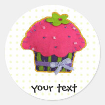 Fun felt glitter cupcake sticker