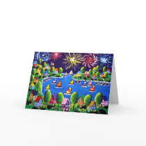 Fun Fireworks 4th Of July Folk Art