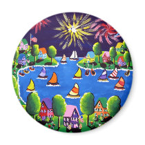 Fun Fireworks 4th Of July Folk Art
