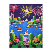 Fun Fireworks 4th Of July Folk Art