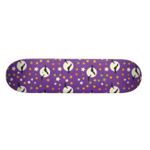 Fun Full Moon with Spooky Bats and Fun Stars Skate Boards
