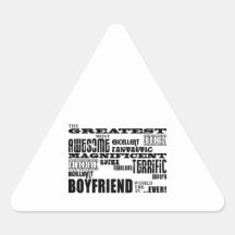 Fun Gifts for Boyfriends : Greatest Boyfriend Triangle Sticker