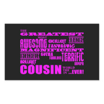 Fun Gifts for Cousins : Greatest Cousin Rectangular Stickers