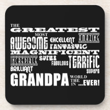 Fun Gifts for Grandfathers : Greatest Grandpa Drink Coasters