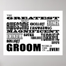Fun Gifts for Grooms : Greatest Groom Print
