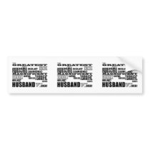Fun Gifts for Husbands : Greatest Husband Bumper Stickers
