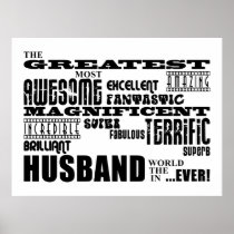 Fun Gifts for Husbands : Greatest Husband Print