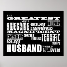 Fun Gifts for Husbands : Greatest Husband Posters