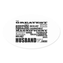 Fun Gifts for Husbands : Greatest Husband Oval Stickers
