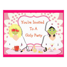 Fun Girly Pamper Party Theme Invite