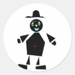 Fun guy made of shapes round stickers