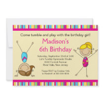 Fun Gymnastics Kids Birthday Party Invitation