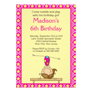 Gymnastics Birthday Invites Gymnastics Birthday Invites