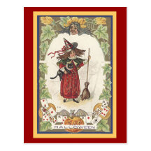 Fun Halloween Card with Matching Postage Postcards