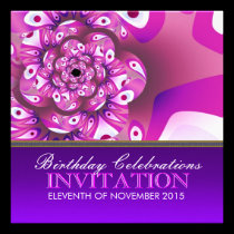 Fun Happy Pink Scrunchy Birthday Party Invitation invitations