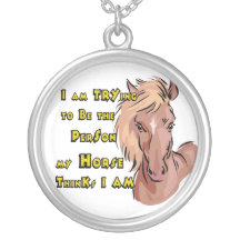 Fun Horse Lover's Silver  Necklace