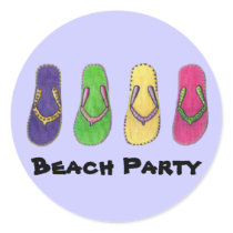 Fun in the Sun Beach Party Sandals Stickers