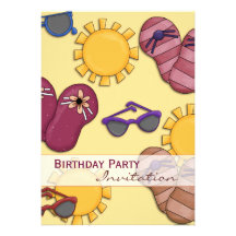 Fun in the Sun Birthday Party Invitation