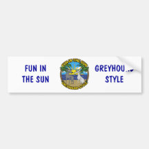 FUN IN THE SUN GREYHOUND STYLE BUMPER STICKER