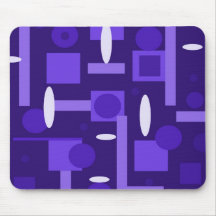 Fun Indigo Purple Blue Geometric Shapes Pattern Mouse Pads